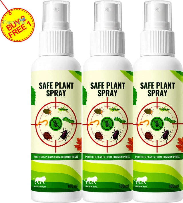 FARMORIA Safe Plant Spray – Natural Plant Protection Leaf Protection Home Garden (3 x 100 ml)